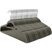 SONGMICS Set de 100 Perchas de Terciopelo- Perchas Multifuncionales con Superficie Antideslizante- Ahorro de Espacio…